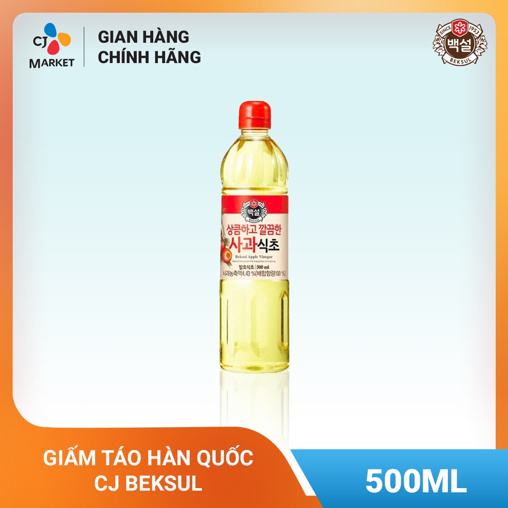 [Chỉ giao HCM] Giấm táo Hàn Quốc CJ Beksul 500ml - Nhập khẩu từ Hàn Quốc