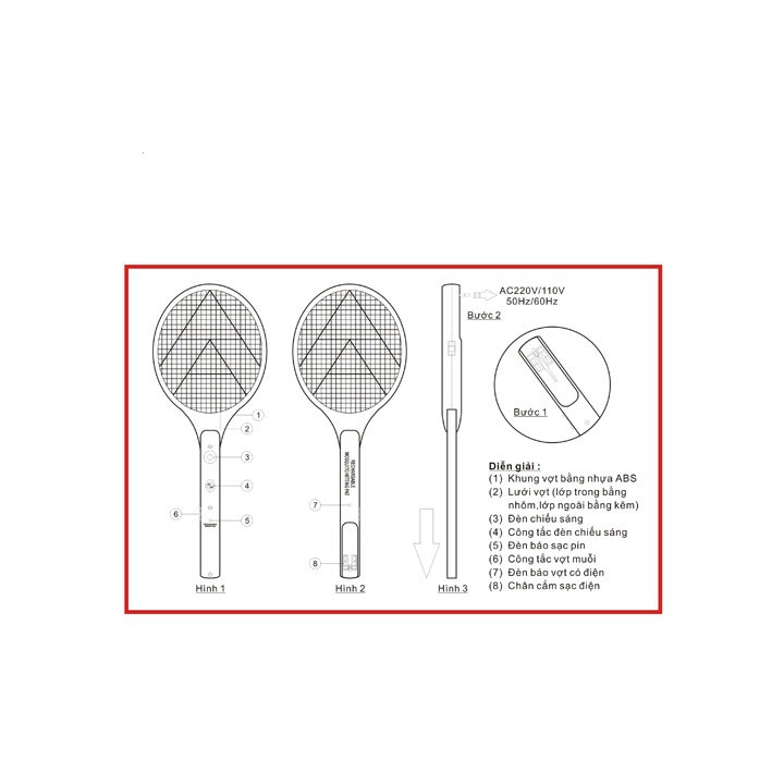 [ deal SOCK  ] Vợt Muỗi Điện Tử Seisa Công Nghệ Nhật Bản Hình Tia Sét