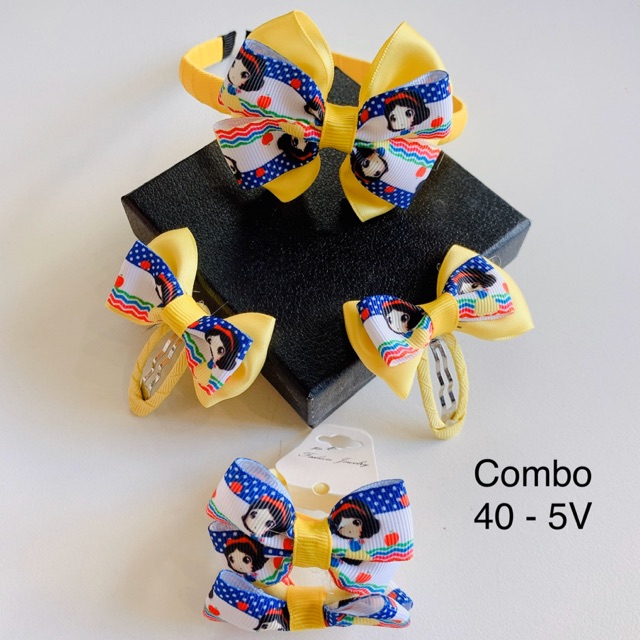 Hot!!! Combo Bờm + Nơ + Kẹp tóc rất xinh (hàng handmade) dành cho bé gái 💖💖💖