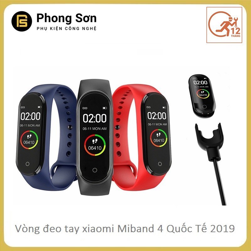 Vòng đeo tay Xiaomi Mi Band 4 - Bản Quốc Tế - Chính Hãng DGW Phân Phối-Bảo Hành 12 Tháng