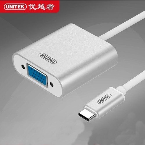 Cáp chuyển đổi USB Type-C sang VGA Unitek Y-6308 - Kết nối máy tính, macbook sang máy chiếu, màn hình tivi