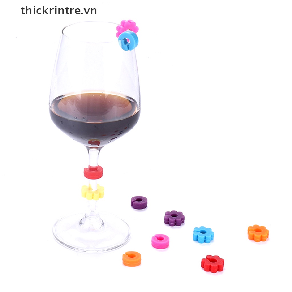 Set 12 Nhãn Silicone Đánh Dấu Ly Rượu Vang Tiện Dụng