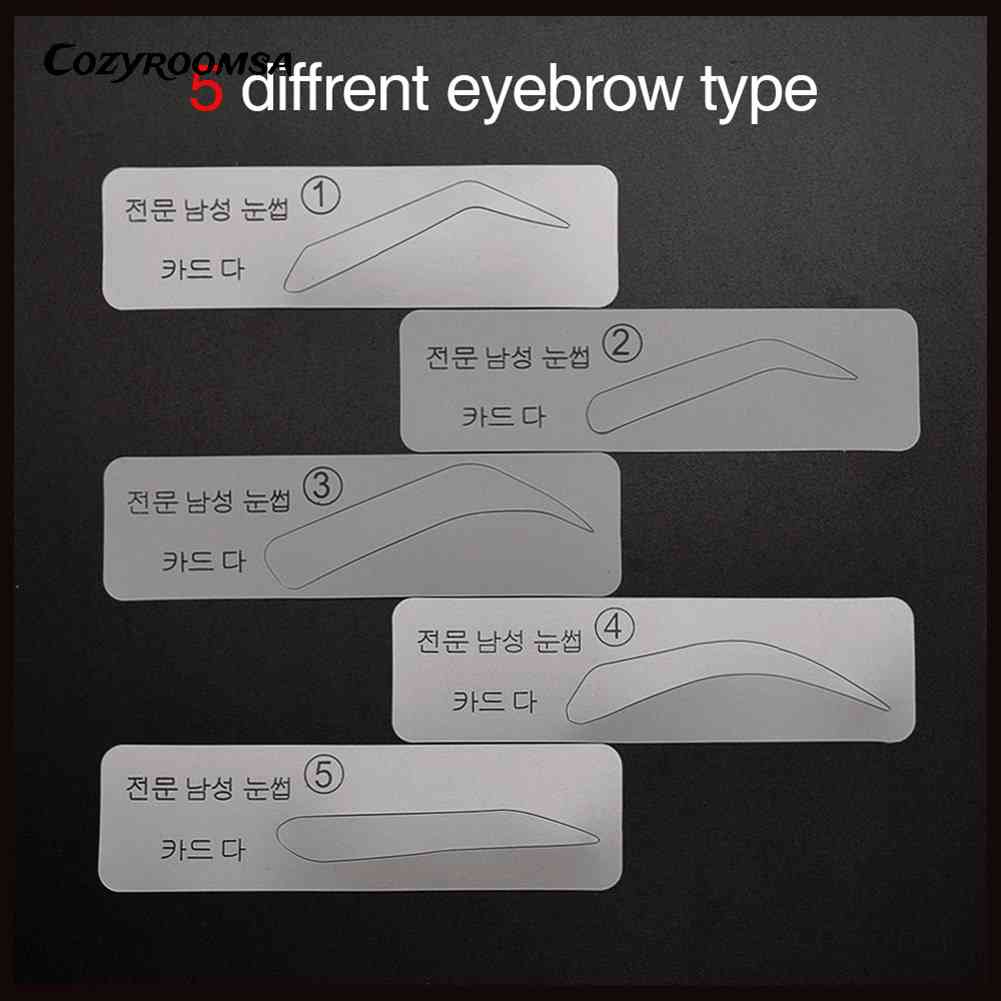 Set 5 Khuôn Hỗ Trợ Vẽ Lông Mày Tái Sử Dụng Tiện Lợi Thẻ