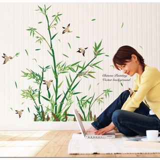 Decal dán tường mẫu tre làng quê mẫu 2 KT 1m1*1m3