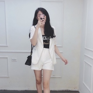 ( ẢNH THẬT - chỉ còn TRẮNG ) Set vest quần sooc cực đẹp