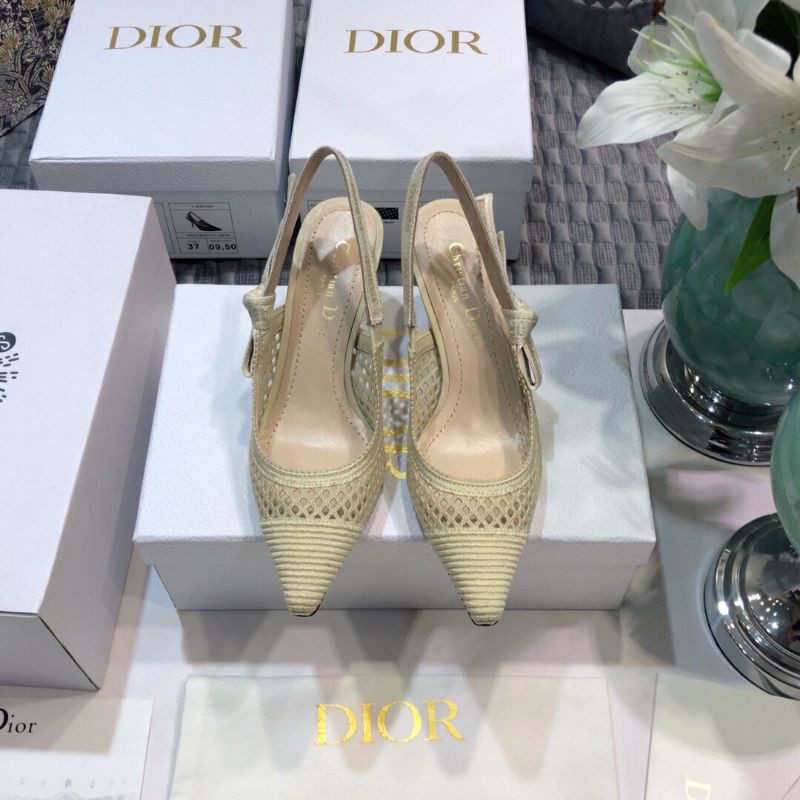 Cao gót lưới lót da bê cao cấp hàng thiết kế DIOR 2021CD 6.5cm