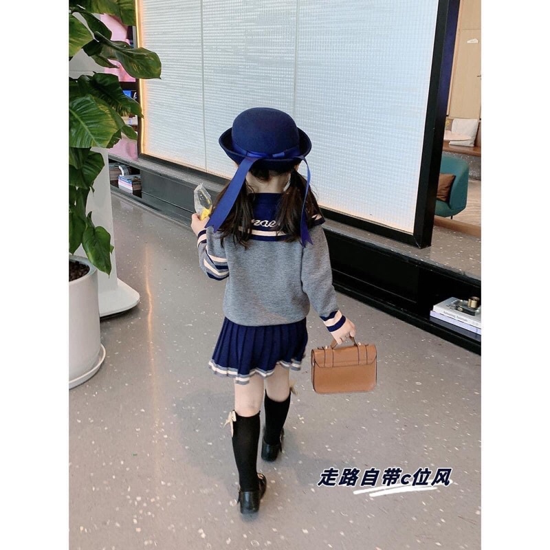 Set áo len thuỷ thủ+ cv xoè