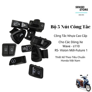Bộ 5 Nút Tín Hiệu Xe RS+Vision+RS+Future1+S110 _ Đèn Pha, Cos, Xi Nhan, Kèn, Đề