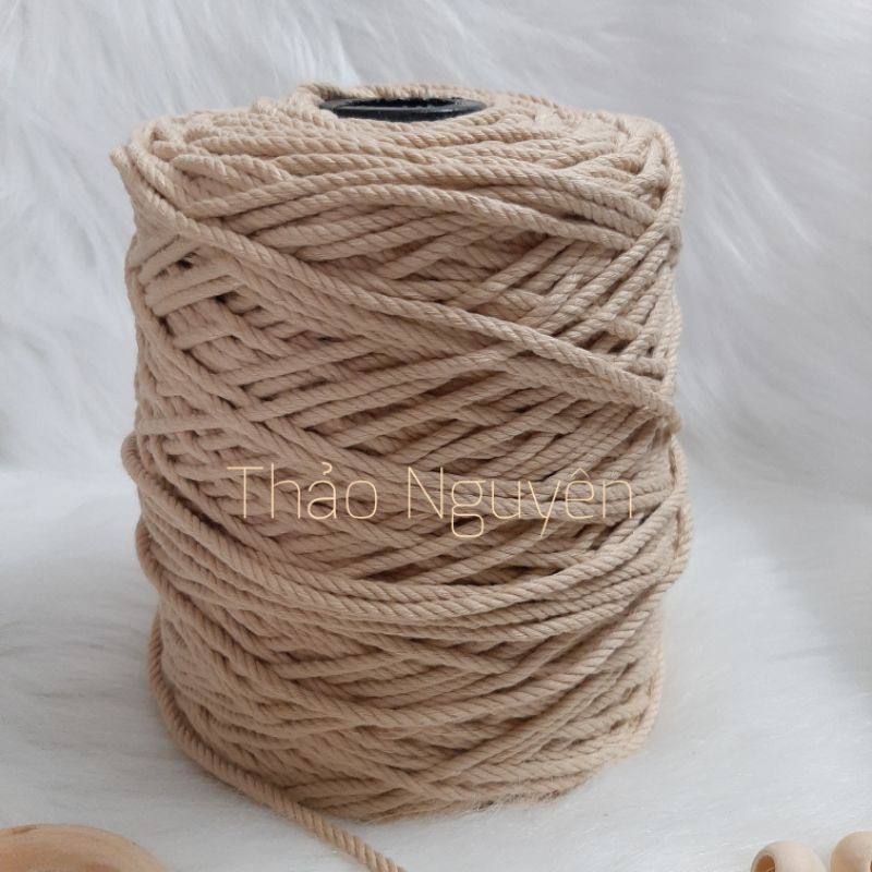 Dây thừng se macrame, dây cotton MÀU  BE