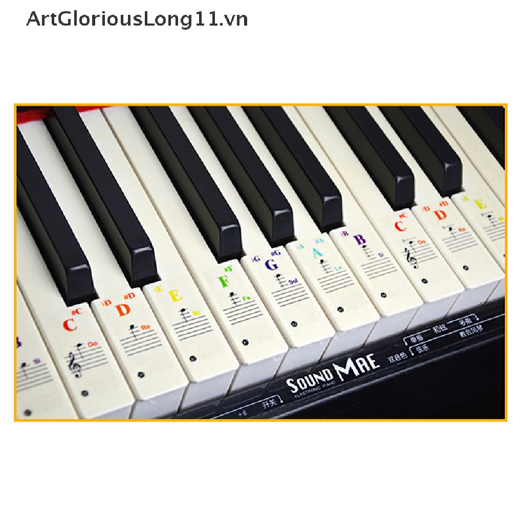 Set Sticker Dán Phím Đàn Piano Trong Suốt Nhiều Màu Sắc Cho Trẻ Em