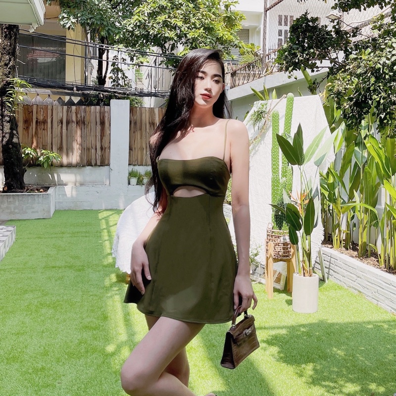 HÌNH THẬT - Sẵn Hỏa Tốc -  Reina Dress - Đầm 2 Dây Cúp Ngực Orange Studios