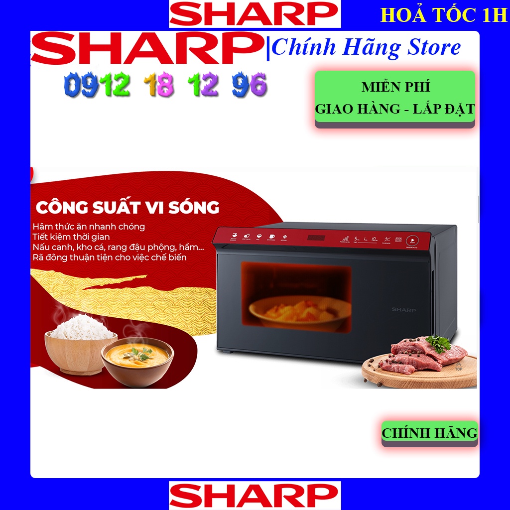 Lò vi sóng Sharp R-2235H, R-2235H - Bảng điều khiển cảm ứng, dung tích 23 lít