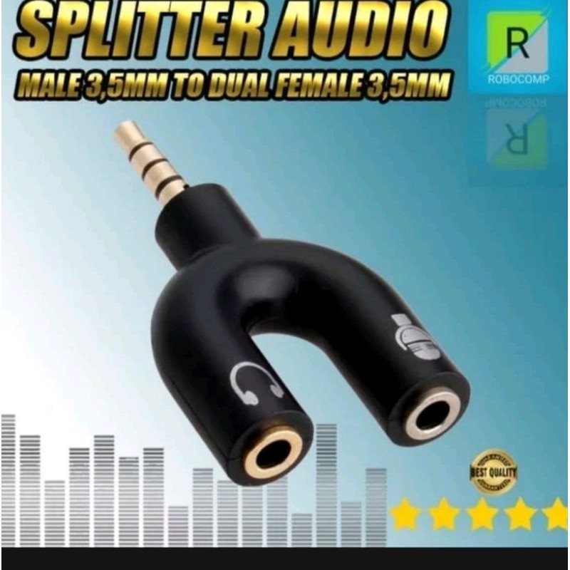 Mic Clip On & Audio Splitter U Shape