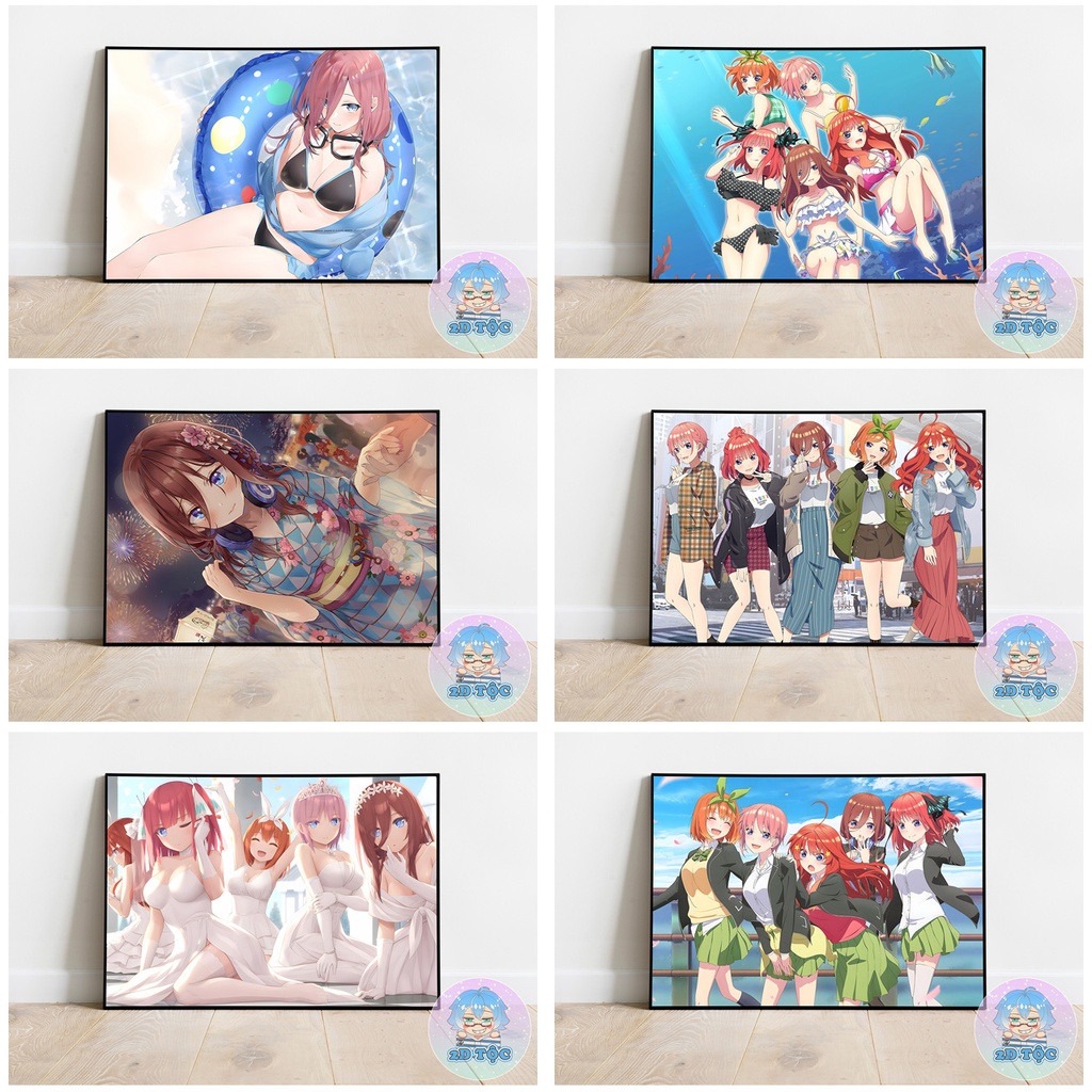 TRANH POSTER A3 NAKANO MIKU (10) ANIME MANGA NHÀ CÓ 5 NÀNG DÂU 5-TOUBUN NO HANAYOME GOTOUBUN NO HANAYOME - 2D TỘC SHOP