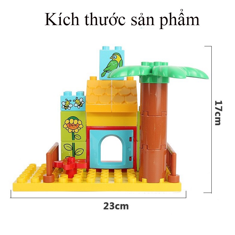 Đồ chơi xếp hình sáng tạo khu vui chơi của bé 48 chi tiết, nhựa tiêu chuẩn Châu Âu EN71 - nhiều màu