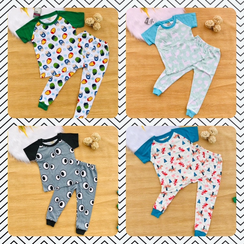 🐙 Bộ tay ngắn quần dài borip bé trai 12-22kg