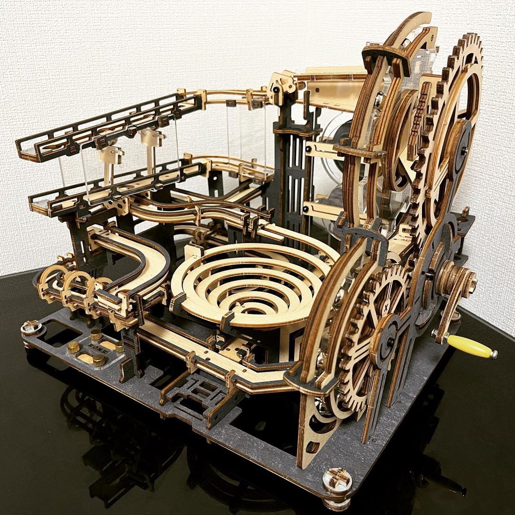 Mô Hình Gỗ 3D Lắp Ráp ROBOTIME ROKR Đường Trượt Bi Lăn Marble Night City LGA01