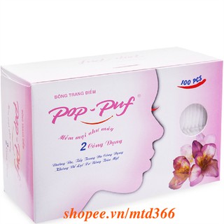 Hộp 100 Miếng Bông Tẩy Trang Pop-Puf.