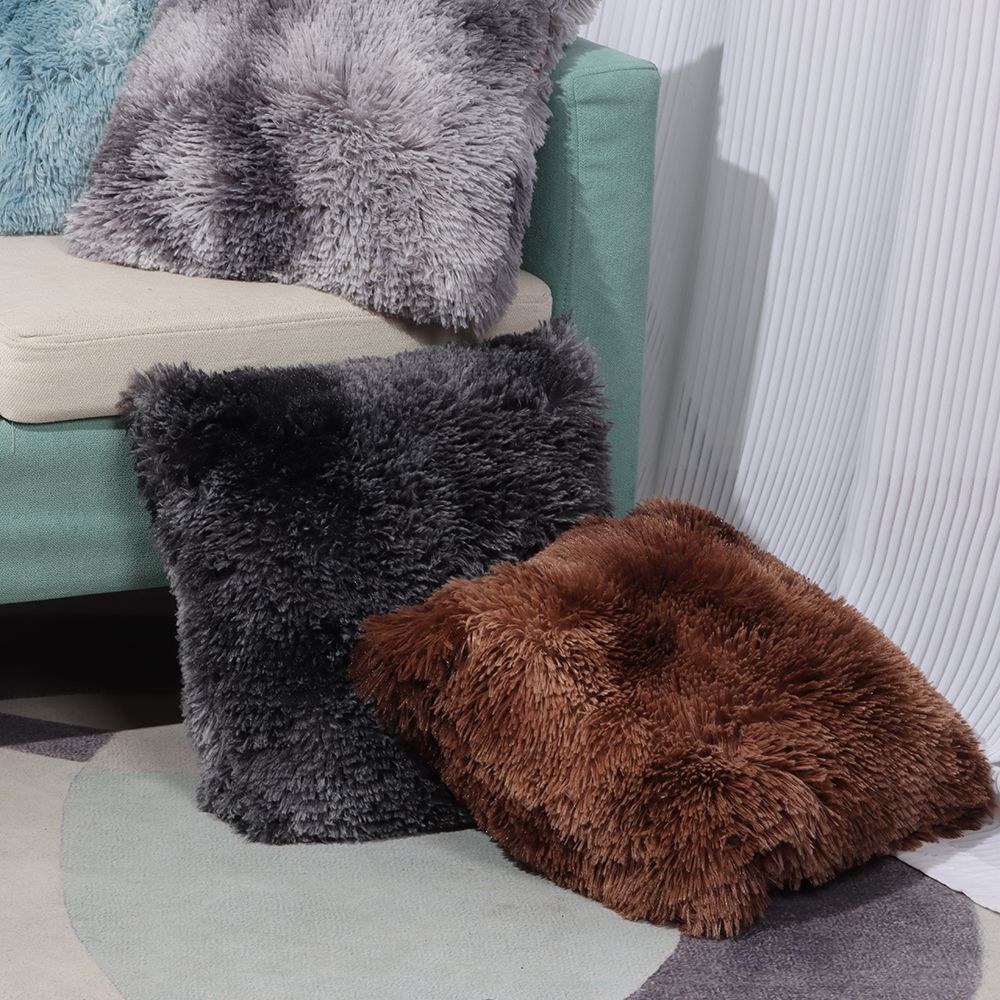 Vỏ gối sofa phủ lông mềm mại màu gradient hiện đại tùy chọn
