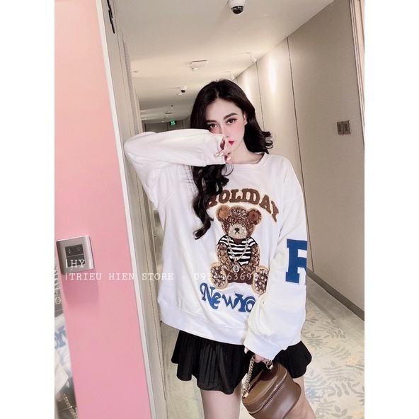 Áo nỉ thêu gấu