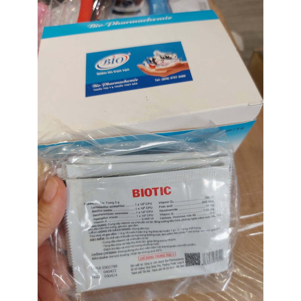 Men tiêu hóa cho chó mèo Biotic/ Men vi sinh hỗ trợ tiêu hóa chó mèo Bio - Gói 5 gram