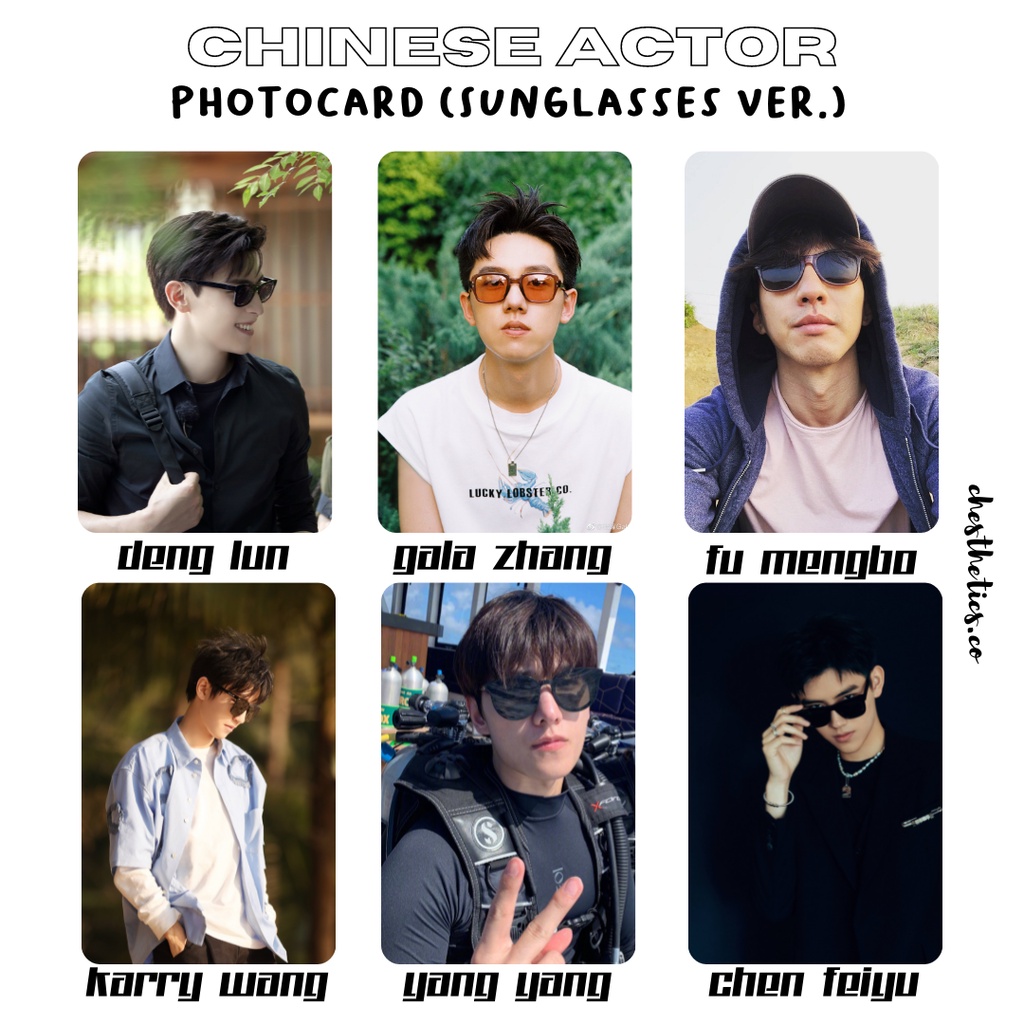 [ CHINA ACTOR ] Ảnh Card Bo Góc Diễn Viên Nam Trung Quốc - Chủ Đề Sunglasses [ PHOTOCARD ]