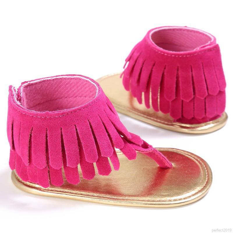 Giày Sandal Tua Rua Hợp Thời Trang Cho Bé Từ 0-18 Tháng Tuổi