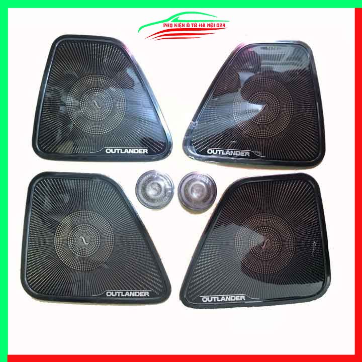 Bộ ốp màng loa Outlander 2018-2022 chuẩn theo xe vân Titan chống xước trang trí nội thất ô tô