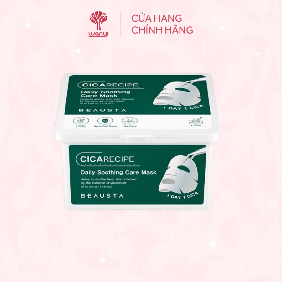 Mặt nạ miếng Beausta Cicarecipe Daily Soothing Care Mask 30 miếng - WANYI VN