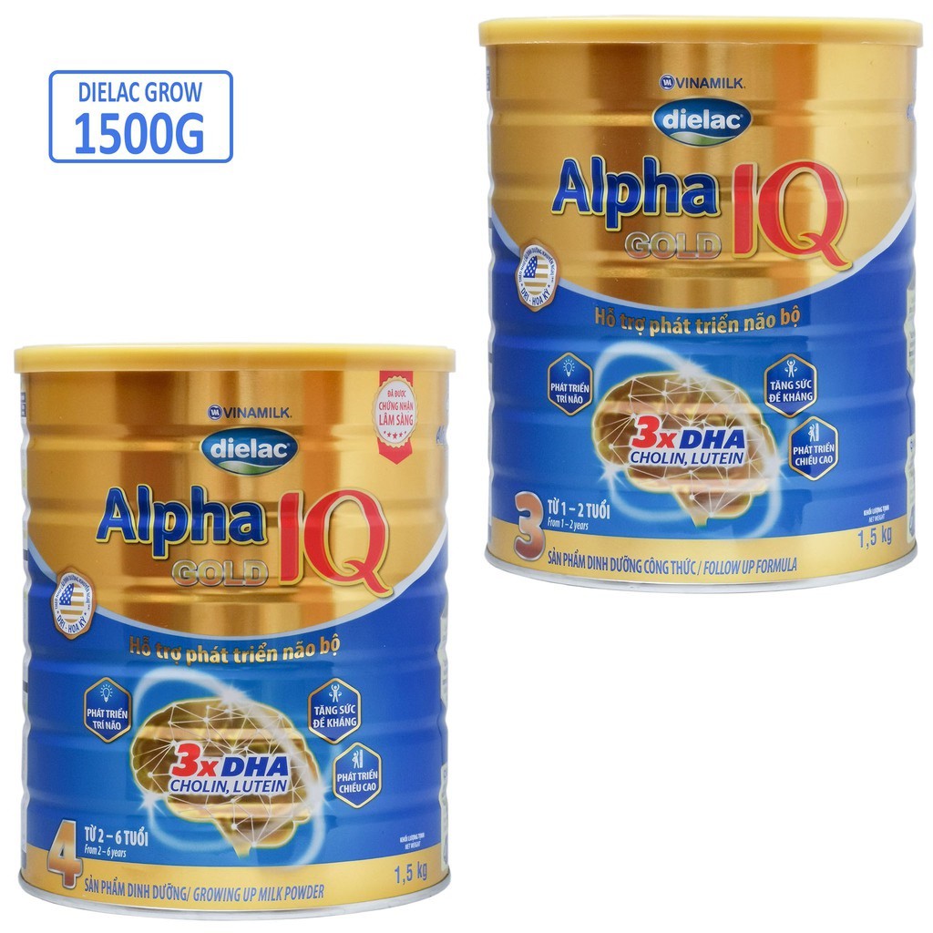 Sữa bột Alpha gold step 3/4 1kg5 (1500g/1400) hộp thiếc