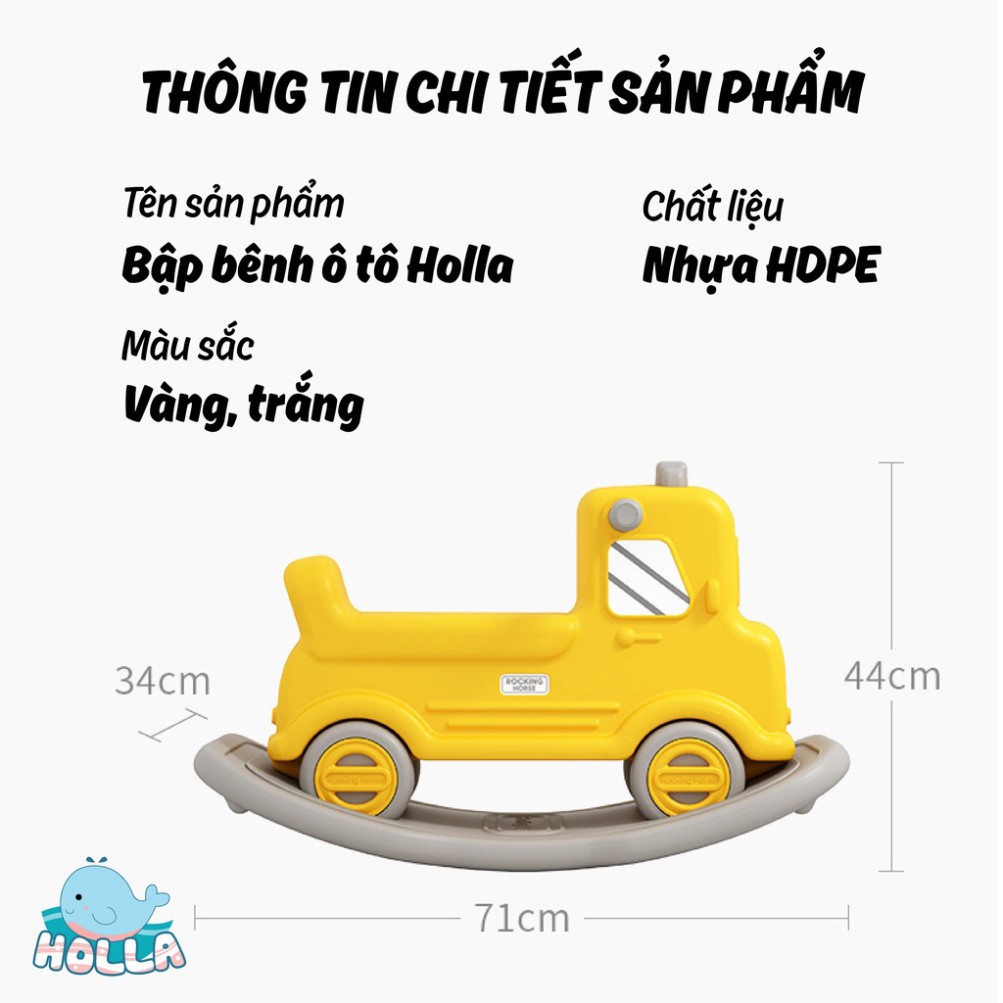 Xe bập bênh ô tô cao cấp Holla kết hợp xe chòi chân cho bé tập đi - HL-10112 HOẢ TỐC