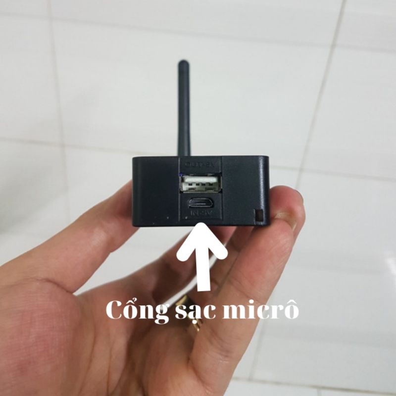 Bluetooth thu nhạc từ điện thoại loptop phát nhạc ra dàn loa thích hợp pin sạc