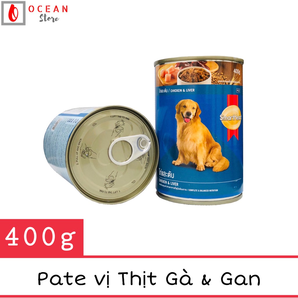 Pate SmartHeart Hương Vị Thịt Gà &amp; Gan Cho Chó Lớn - Lon 400g