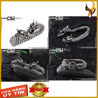 ( RẺ - CHẤT ) VÒNG TAY – LẮC TAY NAM INOX CỰC NGẦU HÌNH ĐẦU RỒNG ĐẸP BH VĨNH VIỄN LN083