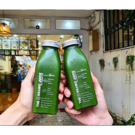 Chai Thủy Tinh Vuông 350ml nắp Nhôm đựng cafe, nước ép, sữa hạt