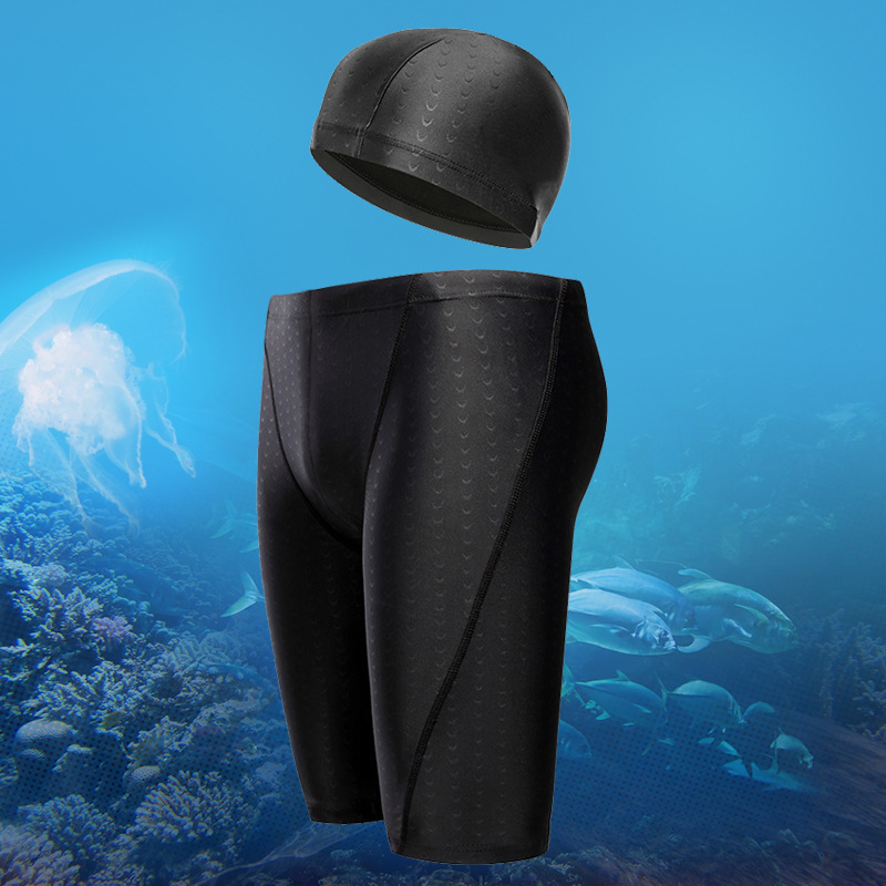 [AVAILABLE] Mens Waterproof Bigsize Black Swimming Pants With Swimming Cap | BigBuy360 - bigbuy360.vn