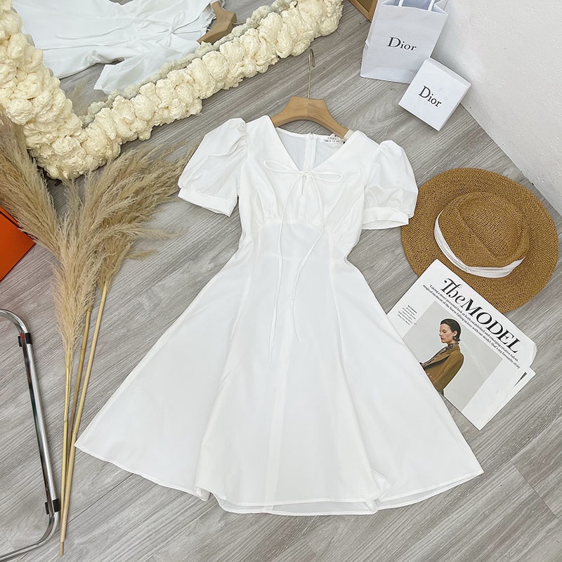 Đầm Trơn Tay Bồng Dáng Xòe Hàng Quảng Châu M110-Teen 888