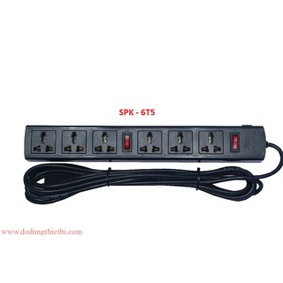 Ổ cắm 6 đa năng 2 công tắc sopoka 2,5m