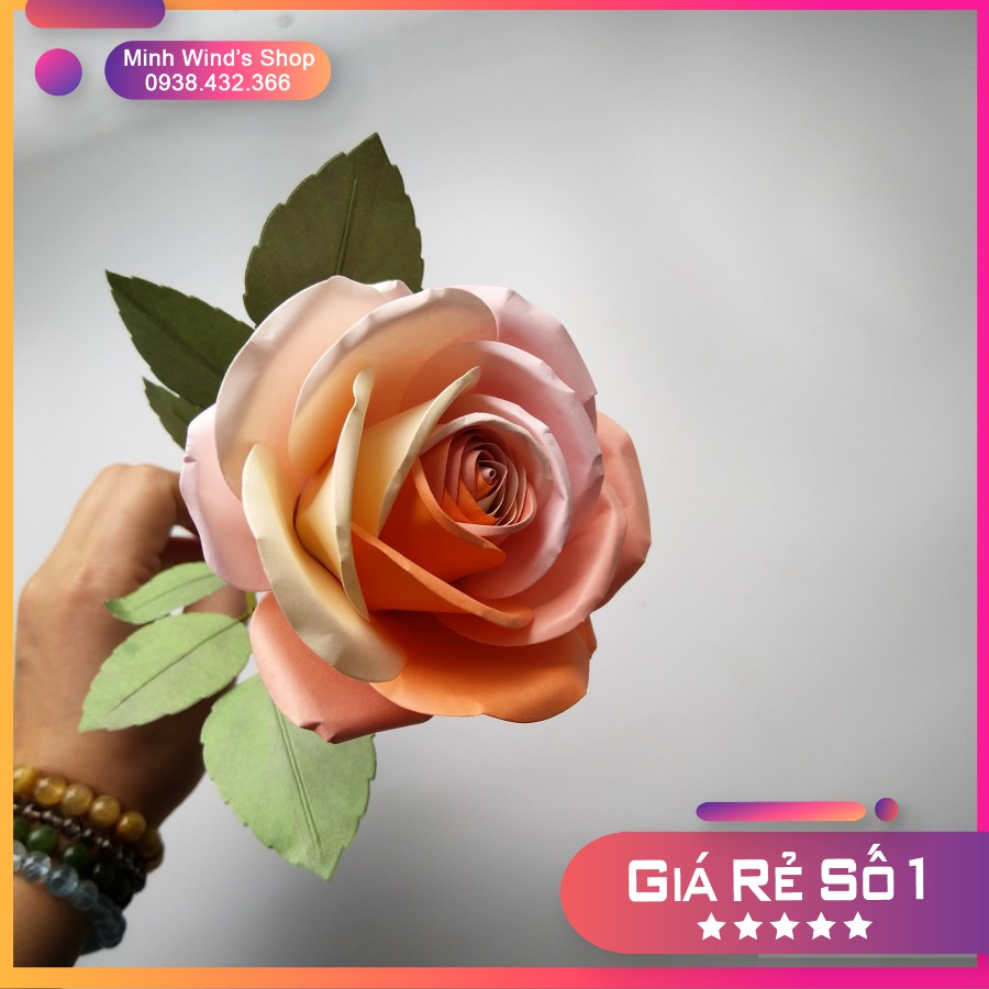 K126 - Khuôn Kim Loại Cắt Lá Hồng Có Gân