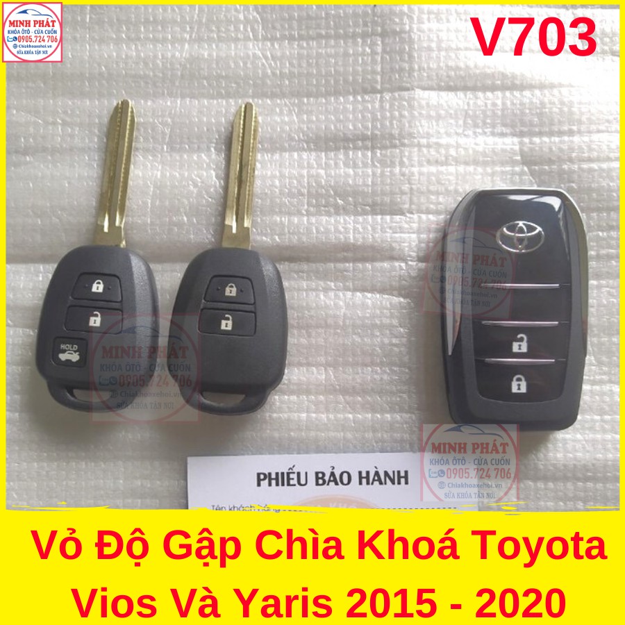 Vỏ Chìa Khoá Gập Xe Toyota Vios Yaris 2015 - 2022 ( Mẫu Mới )