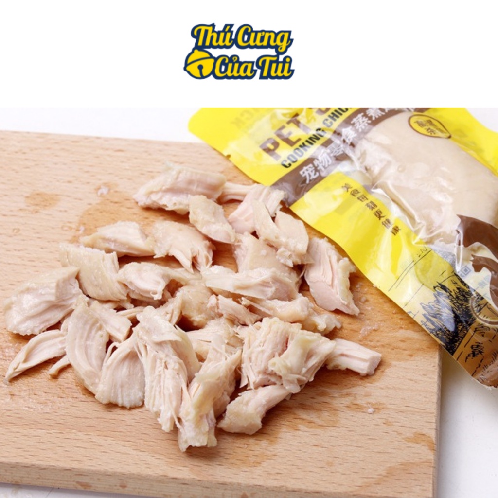Ức Gà Tươi Hấp Ăn Liền PET SNACK Cho Thú Cưng Chó Mèo - Thú Cưng Của Tui