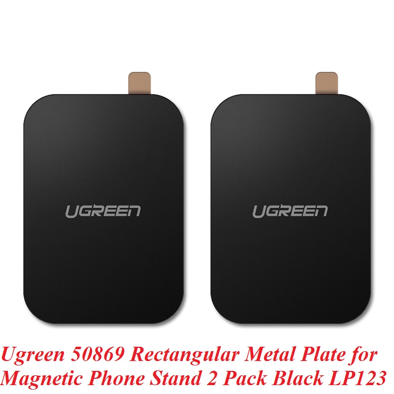 Ugreen 50869 2 miếng dán từ tính chữ nhật dành cho Giá đỡ điện thoại hoặc dán trên ô tô LP123