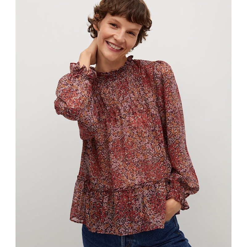 Áo Sơ Mi Kiểu Voan In Hoa Mango