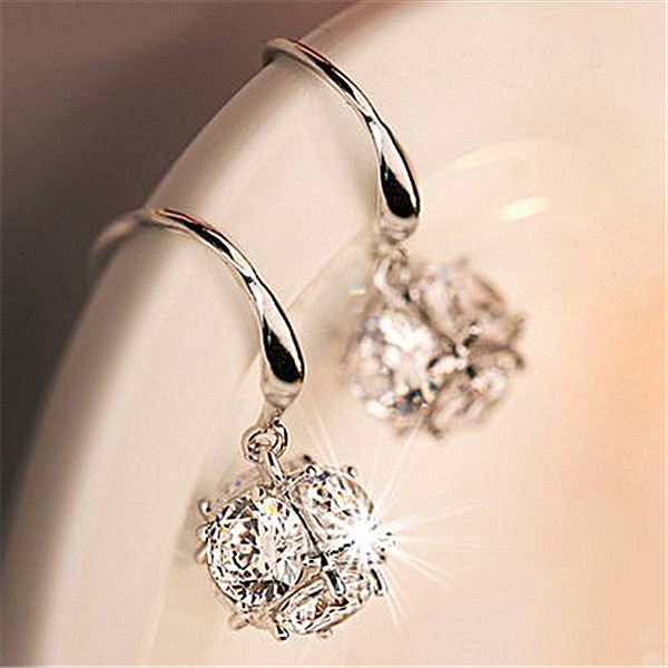 Khuyên Tai Bạc 925 Dáng Dài Đính Đá Zircon Phong Cách Hàn Quốc Cao Cấp Cho Nữ-S1