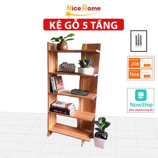 Kệ gỗ 5 tầng trang trí nhà cửa, kệ góc tường để đồ đa năng thiết kế hiện đại, dễ dàng lắp ráp