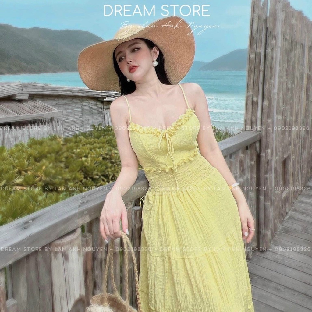 Đầm Maxi Đi Biển Dự Tiệc,váy 2 Dây Dáng Dài Xòe Xếp Tầng Tiểu Thư Xinh Xắn Sang Chảnh Thời Trang [XM MINH PHÚC]