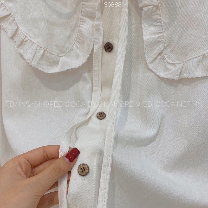 [Mã WASKT304 giảm 15% tối đa 30K đơn 99K] [S6888]⛈ Áo sơ mi cổ bèo thắt nơ form thụng dấu quần (Có sẵn/ảnh thật) | BigBuy360 - bigbuy360.vn