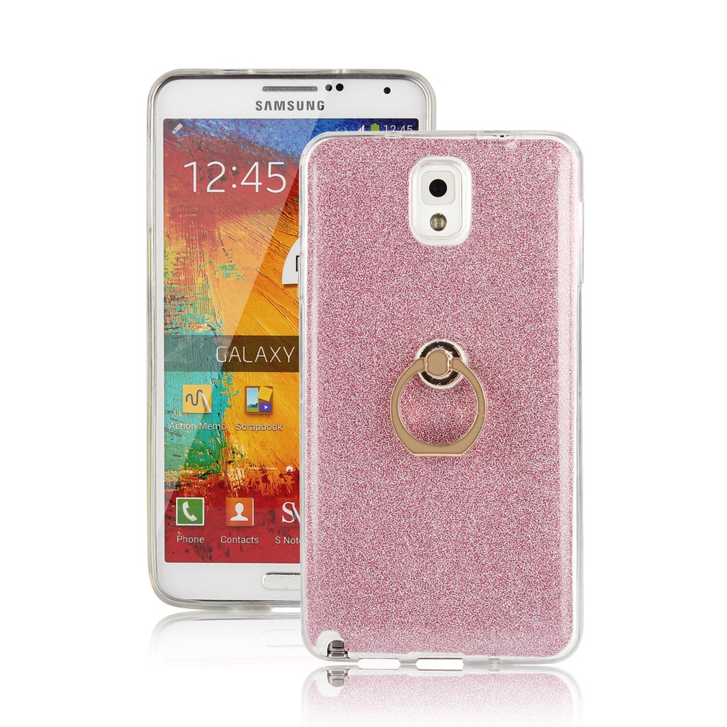 Ốp điện thoại phối kim tuyến thời trang + nhẫn giữ dành cho Samsung Note 3