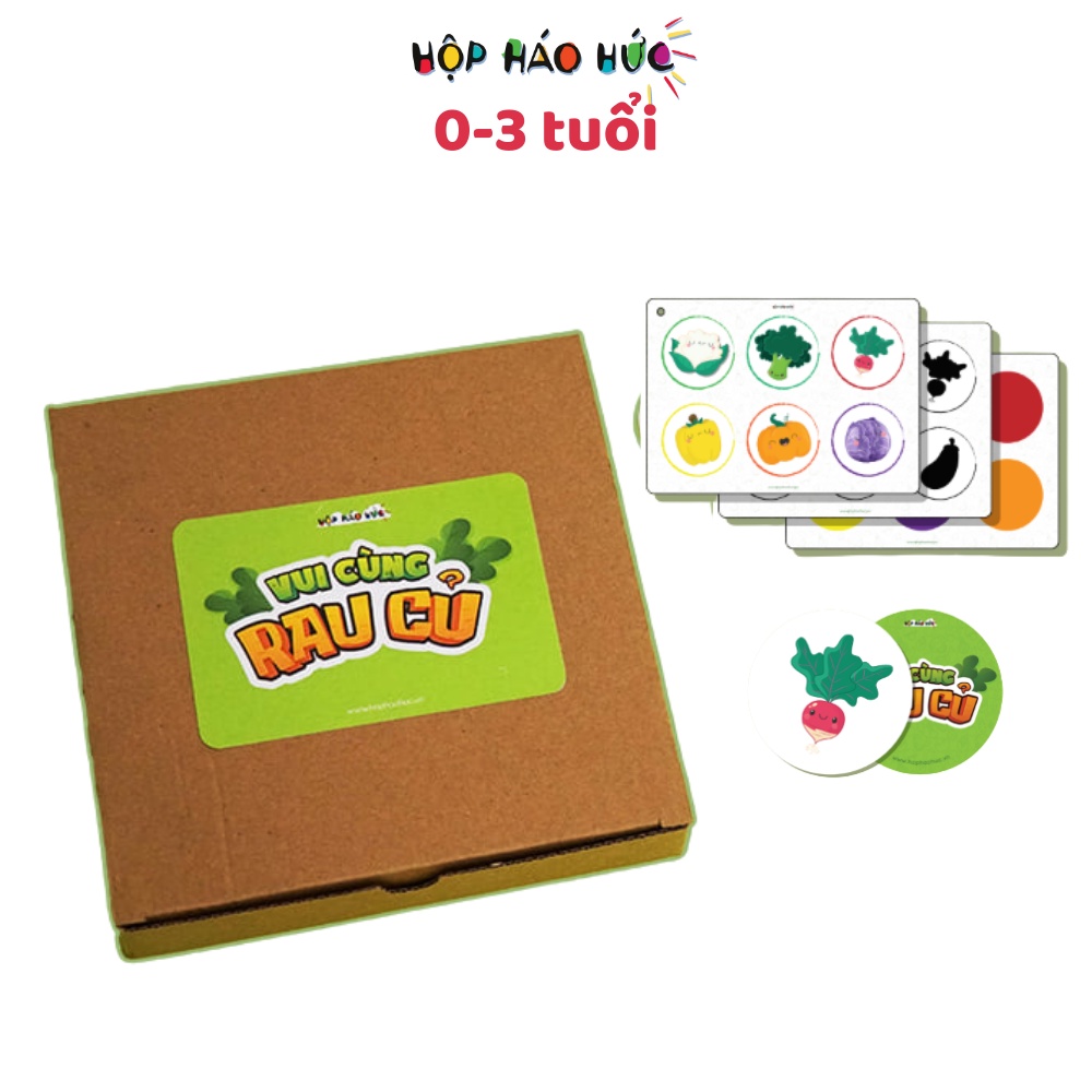 Đồ chơi giáo dục VUI CÙNG RAU CỦ Hộp Háo Hức cho bé 0-3 tuổi - Giúp bé nhận biết màu sắc, nâng cao vốn từ vựng