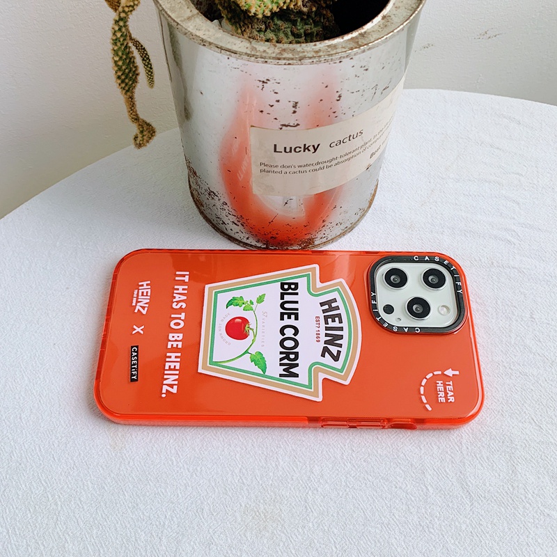 Ốp điện thoại TPU dẻo họa tiết hoạt hình Heinz Ketchup Tomato thích hợp cho iPhone 7 8 Plus X XS XR 11 12 Pro Max SE
